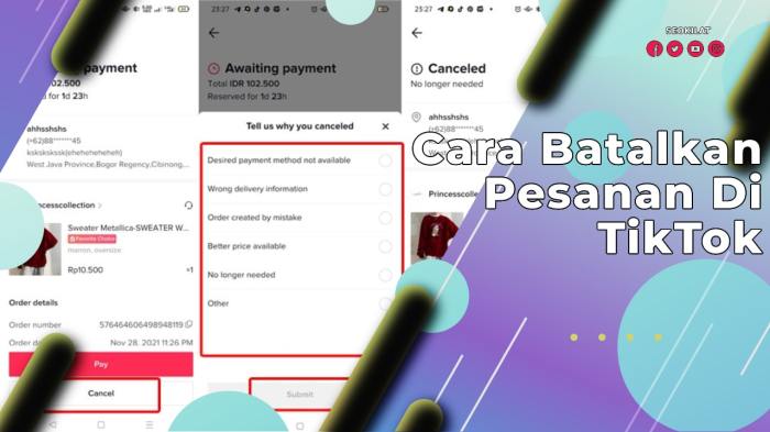 Cara Membatalkan Pesanan Di Tiktok Yang Sudah Menunggu Kurir