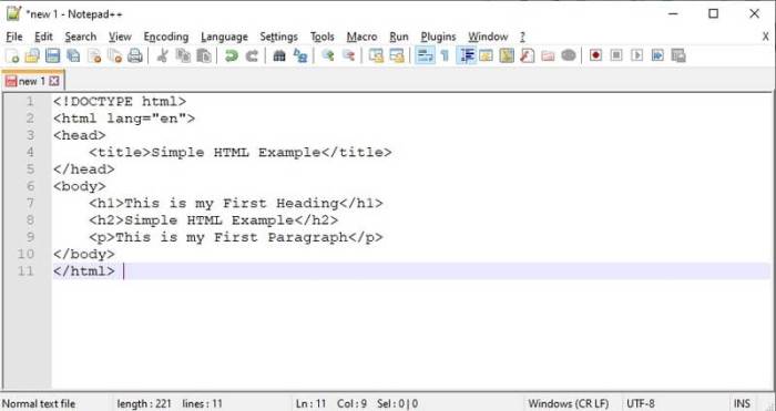 Contoh Html Keren Dengan Notepad